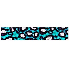 Turquoise Black Cheetah Abstract  Flano Scarf (Large) 