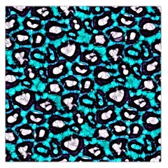 Turquoise Black Cheetah Abstract  Large Satin Scarf (Square)