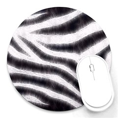 Black&white Zebra Abstract Pattern  Round Mousepads