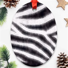 Black&white Zebra Abstract Pattern  Ornament (oval) 