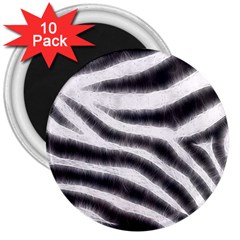 Black&white Zebra Abstract Pattern  3  Magnets (10 Pack) 