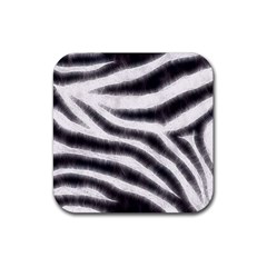 Black&white Zebra Abstract Pattern  Rubber Coaster (square) 