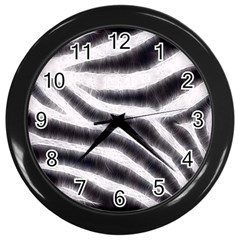 Black&white Zebra Abstract Pattern  Wall Clocks (black)