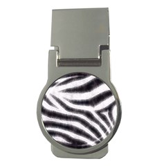 Black&white Zebra Abstract Pattern  Money Clips (round) 