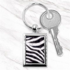 Black&white Zebra Abstract Pattern  Key Chains (rectangle) 