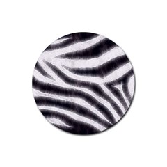 Black&white Zebra Abstract Pattern  Rubber Coaster (round) 