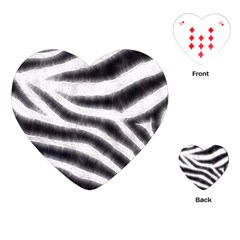 Black&white Zebra Abstract Pattern  Playing Cards (heart) 