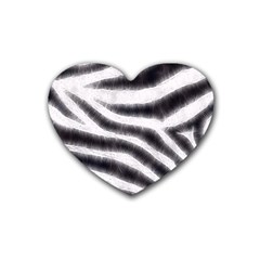 Black&white Zebra Abstract Pattern  Rubber Coaster (heart) 