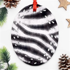 Black&white Zebra Abstract Pattern  Ornament (oval Filigree) 