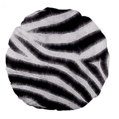 Black&white Zebra Abstract Pattern  Large 18  Premium Round Cushions