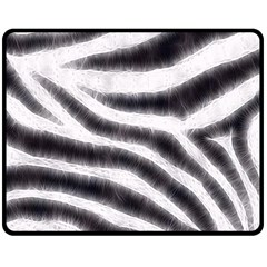 Black&white Zebra Abstract Pattern  Double Sided Fleece Blanket (medium) 