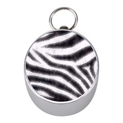 Black&white Zebra Abstract Pattern  Mini Silver Compasses