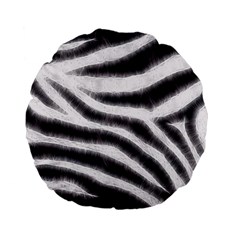 Black&white Zebra Abstract Pattern  Standard 15  Premium Flano Round Cushions by OCDesignss