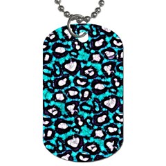 Turquoise Blue Cheetah Abstract  Dog Tag (Two Sides)