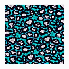 Turquoise Blue Cheetah Abstract  Medium Glasses Cloth