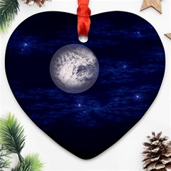 Moon And Stars Ornament (heart) 