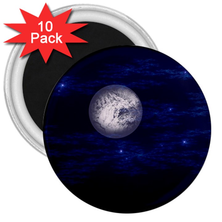 Moon and Stars 3  Magnets (10 pack) 