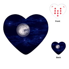 Moon And Stars Playing Cards (heart) 