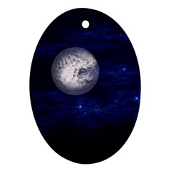 Moon And Stars Oval Ornament (two Sides) by digitaldivadesigns