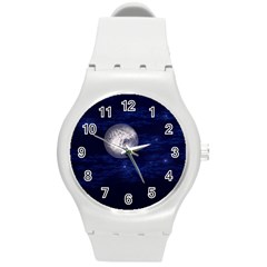 Moon And Stars Round Plastic Sport Watch (m)