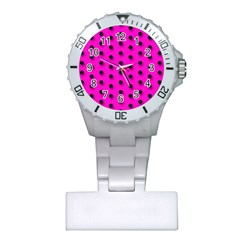 Florescent Pink Polka-dot  Nurses Watches