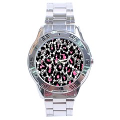 Pink Cheetah Bling  Stainless Steel Men s Watch by OCDesignss