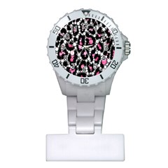 Pink Cheetah Bling  Nurses Watches by OCDesignss