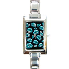 Turquoise Sassy Lips  Rectangle Italian Charm Watches