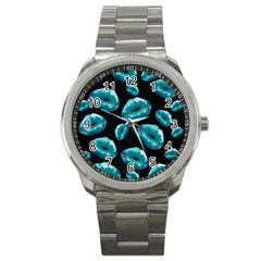 Turquoise Sassy Lips  Sport Metal Watches