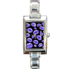 Sassy Purple Puckered Lips  Rectangle Italian Charm Watches by OCDesignss