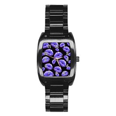 Sassy Purple Puckered Lips  Stainless Steel Barrel Watch by OCDesignss