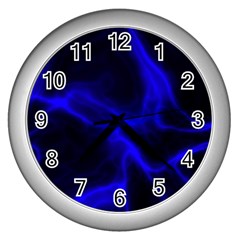 Cosmic Energy Blue Wall Clocks (silver) 