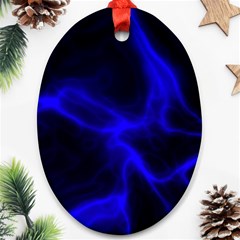 Cosmic Energy Blue Oval Ornament (two Sides)