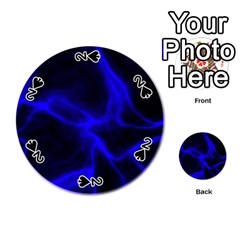 Cosmic Energy Blue Playing Cards 54 (round)  by ImpressiveMoments