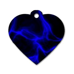 Cosmic Energy Blue Dog Tag Heart (two Sides) by ImpressiveMoments