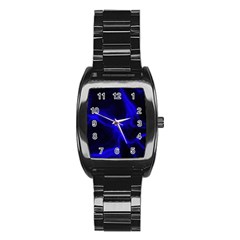 Cosmic Energy Blue Stainless Steel Barrel Watch