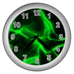 Cosmic Energy Green Wall Clocks (silver) 