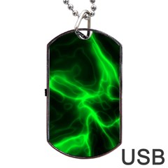 Cosmic Energy Green Dog Tag Usb Flash (one Side)