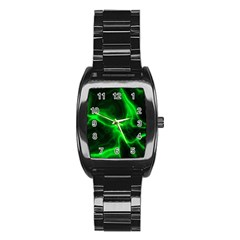 Cosmic Energy Green Stainless Steel Barrel Watch