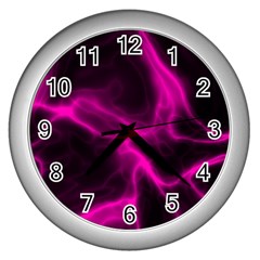 Cosmic Energy Pink Wall Clocks (silver) 