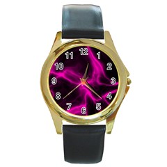 Cosmic Energy Pink Round Gold Metal Watches