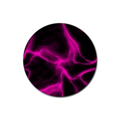 Cosmic Energy Pink Rubber Coaster (round) 