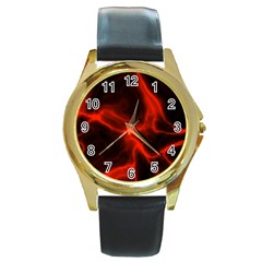 Cosmic Energy Red Round Gold Metal Watches