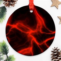 Cosmic Energy Red Round Ornament (two Sides) 