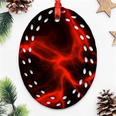 Cosmic Energy Red Oval Filigree Ornament (2-side) 