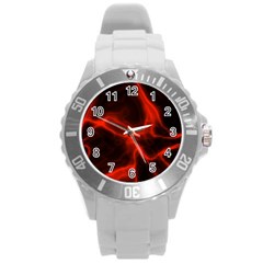 Cosmic Energy Red Round Plastic Sport Watch (l) by ImpressiveMoments