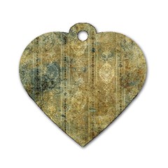 Beautiful  Decorative Vintage Design Dog Tag Heart (two Sides)