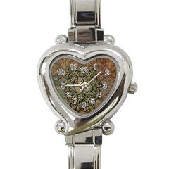 Elegant Clef With Floral Elements On A Background With Damasks Heart Italian Charm Watch