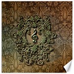 Elegant Clef With Floral Elements On A Background With Damasks Canvas 12  x 12   11.4 x11.56  Canvas - 1