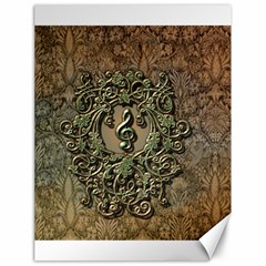 Elegant Clef With Floral Elements On A Background With Damasks Canvas 18  X 24  